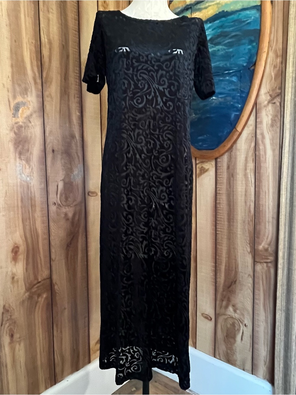 💋 Jennifer Moore Black Velvet Maxi Dress